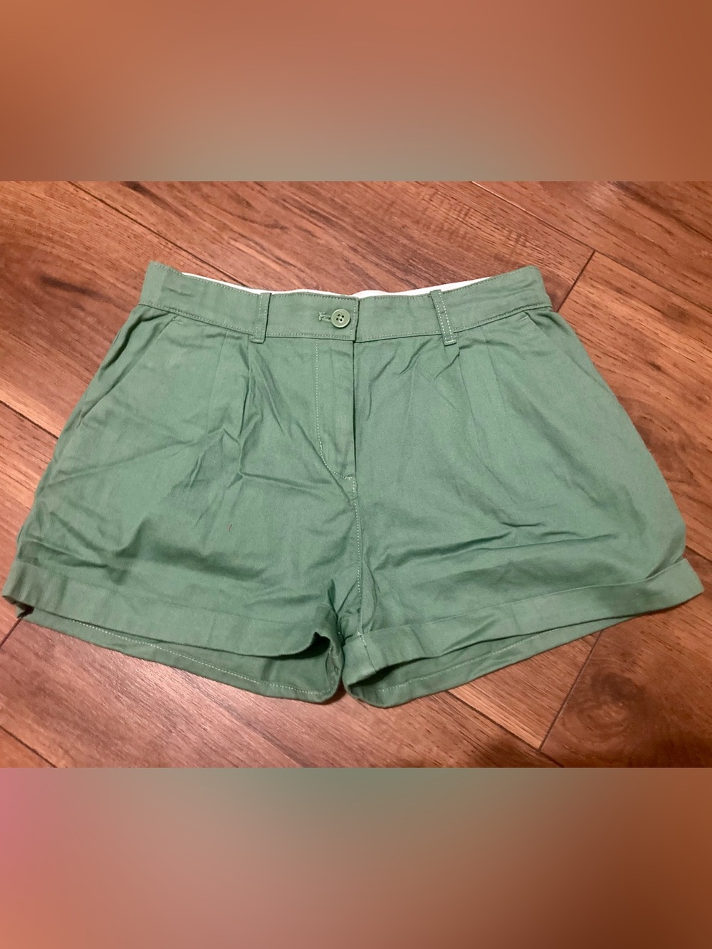 Crewcuts J.Crew Girls Pleated Chino Shorts Brand New Adj Waist Sz 16 - Green NWT